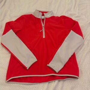 Nike Red and White Therma-Fit Pullover